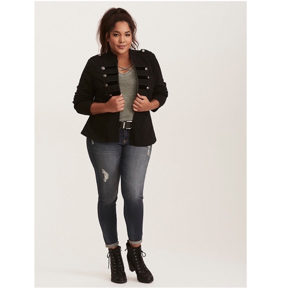 Torrid Embellished Zip Front Military Jacket - Picture 3 of 4